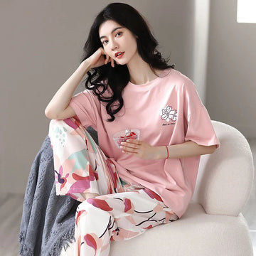 Women’s Pink Floral Night Suit