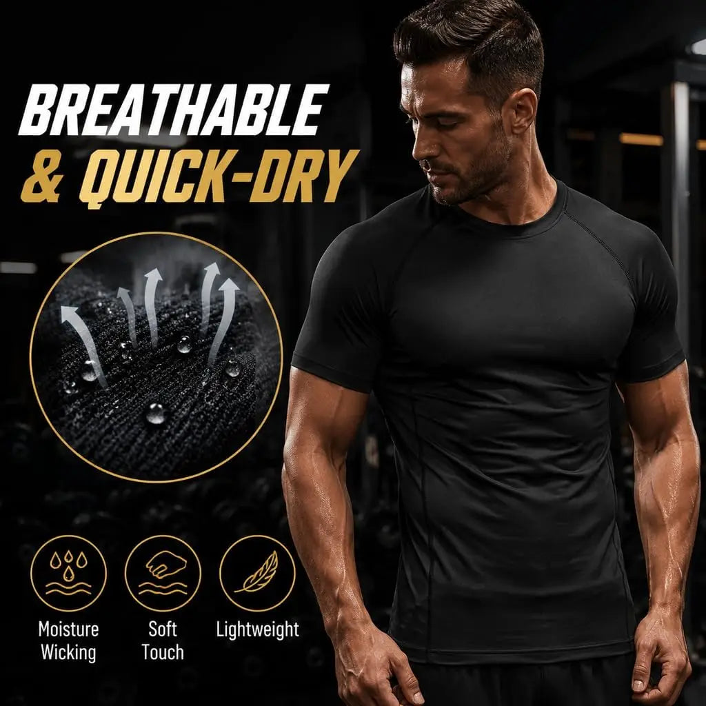 Men’s Black Plain Cotton T-Shirt – Short Sleeve Crew Neck