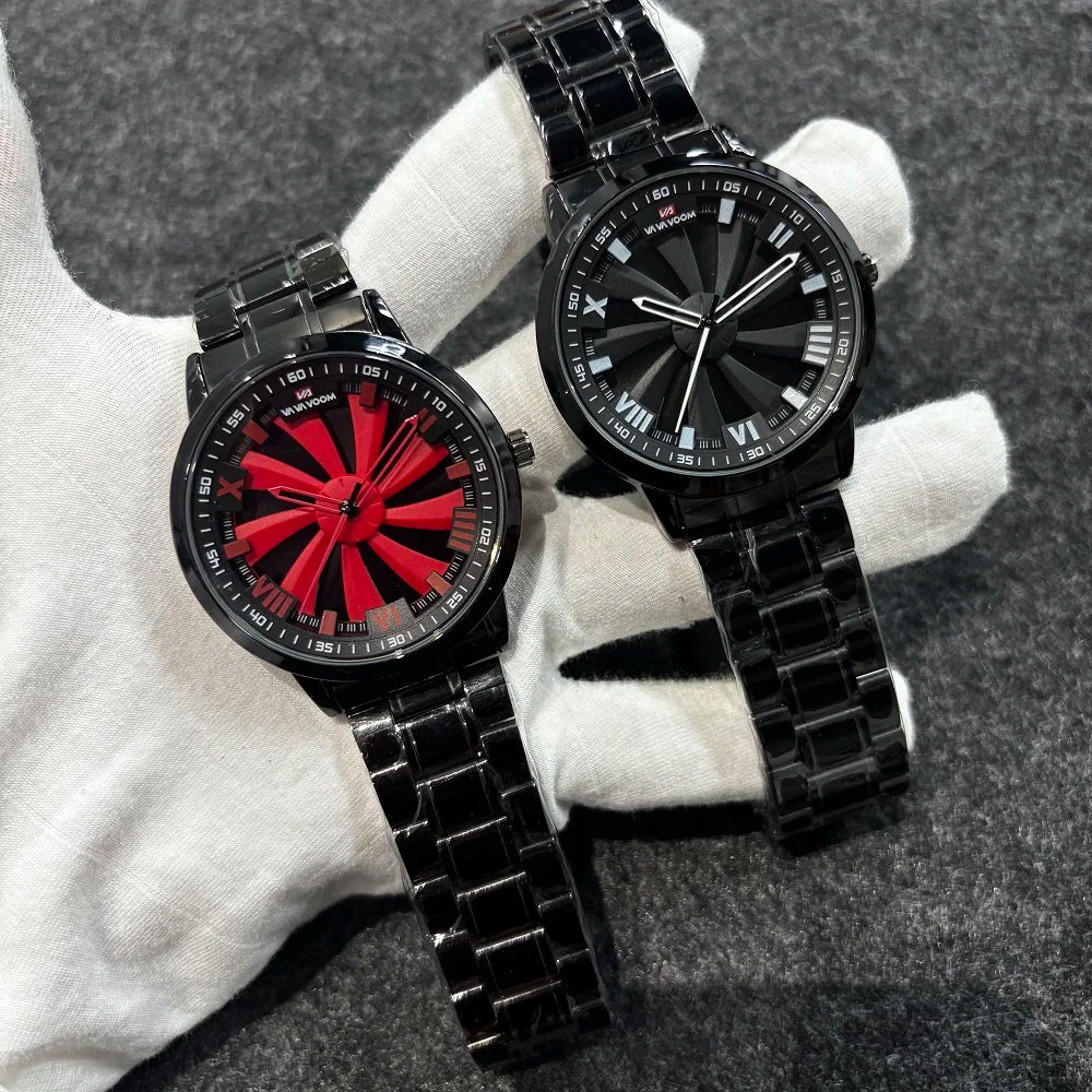 30mm Multicolor Stainless Steel Spinning Watch