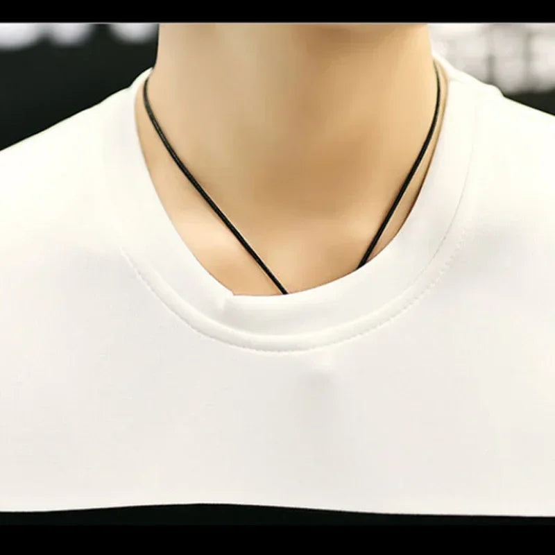 Men’s White & Black Striped Long Sleeve T-Shirt