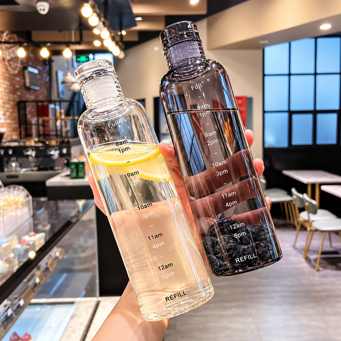 500ml Glass Water Bottle with Time Scale – Portable & Anti-Drop