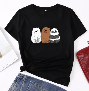 Women’s Printed Cotton T-Shirt – Round Neck