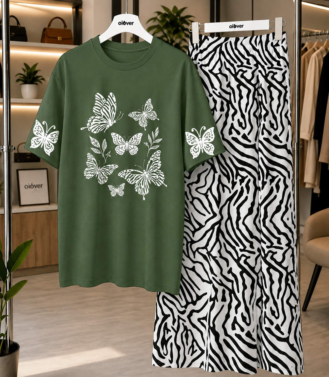 Women’s Printed Jersey Night Suit – 2 Pc