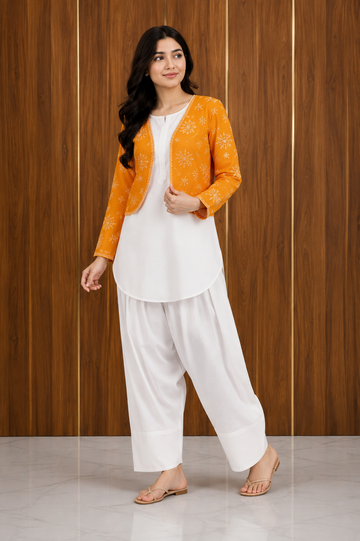 Women’s 3-Piece Cotton Printed Suit – Stitched Shirt, Trouser & Chungi Koti