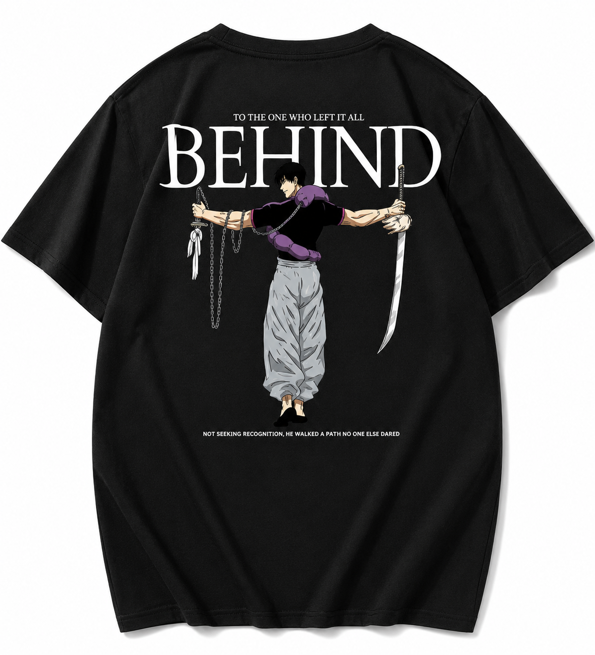 Men’s Premium Cotton Anime Oversized T-Shirt – Back Print