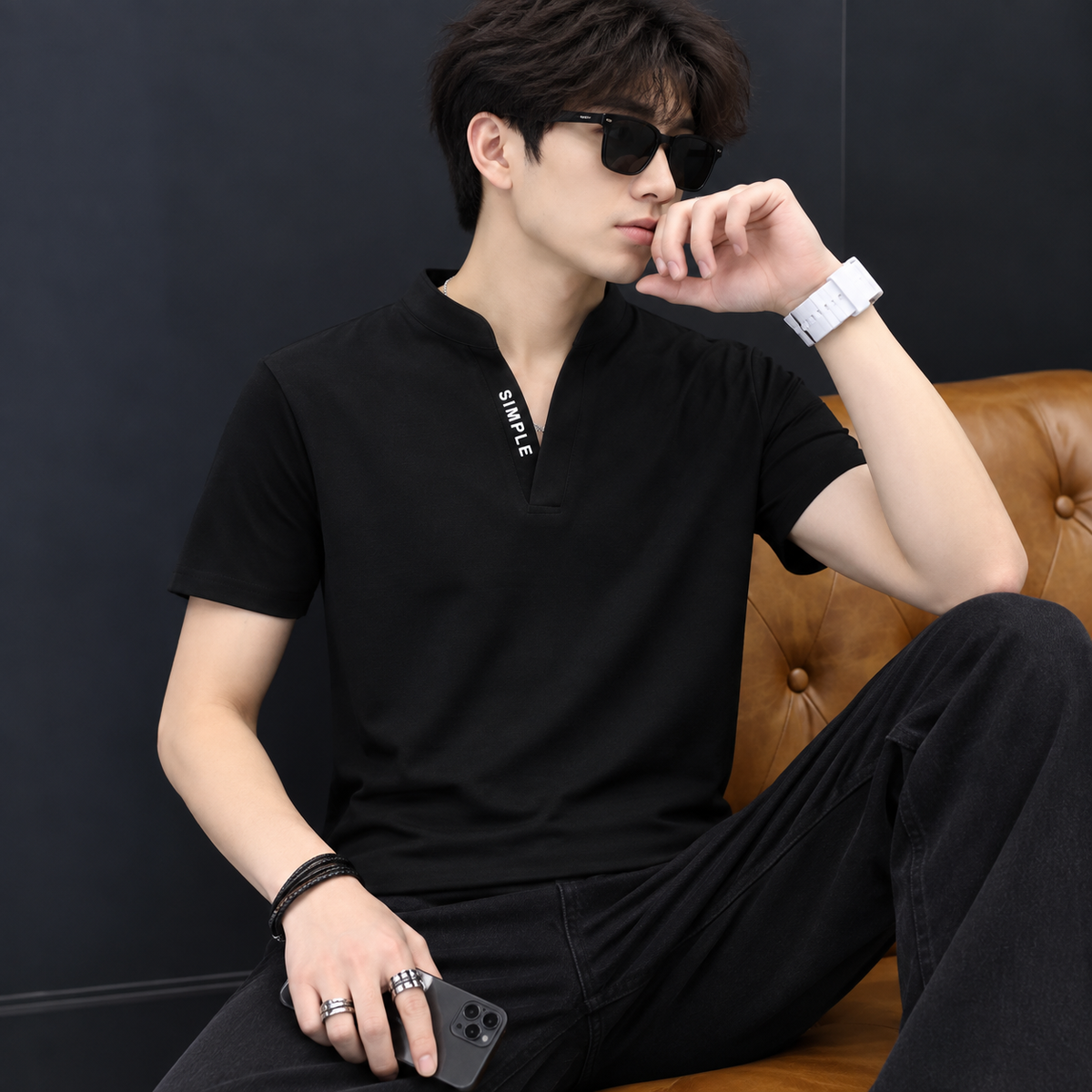 Men’s Korean Style Collared T-Shirt