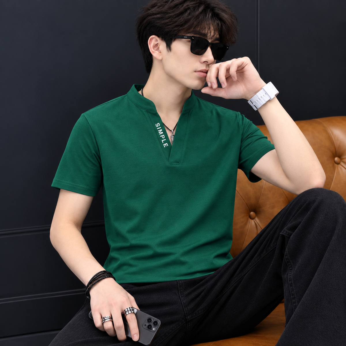 Men’s Korean Style Collared T-Shirt