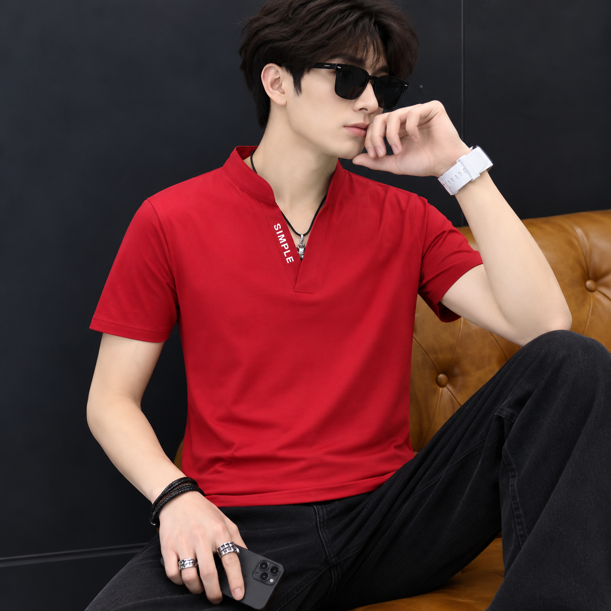 Men’s Korean Style Collared T-Shirt