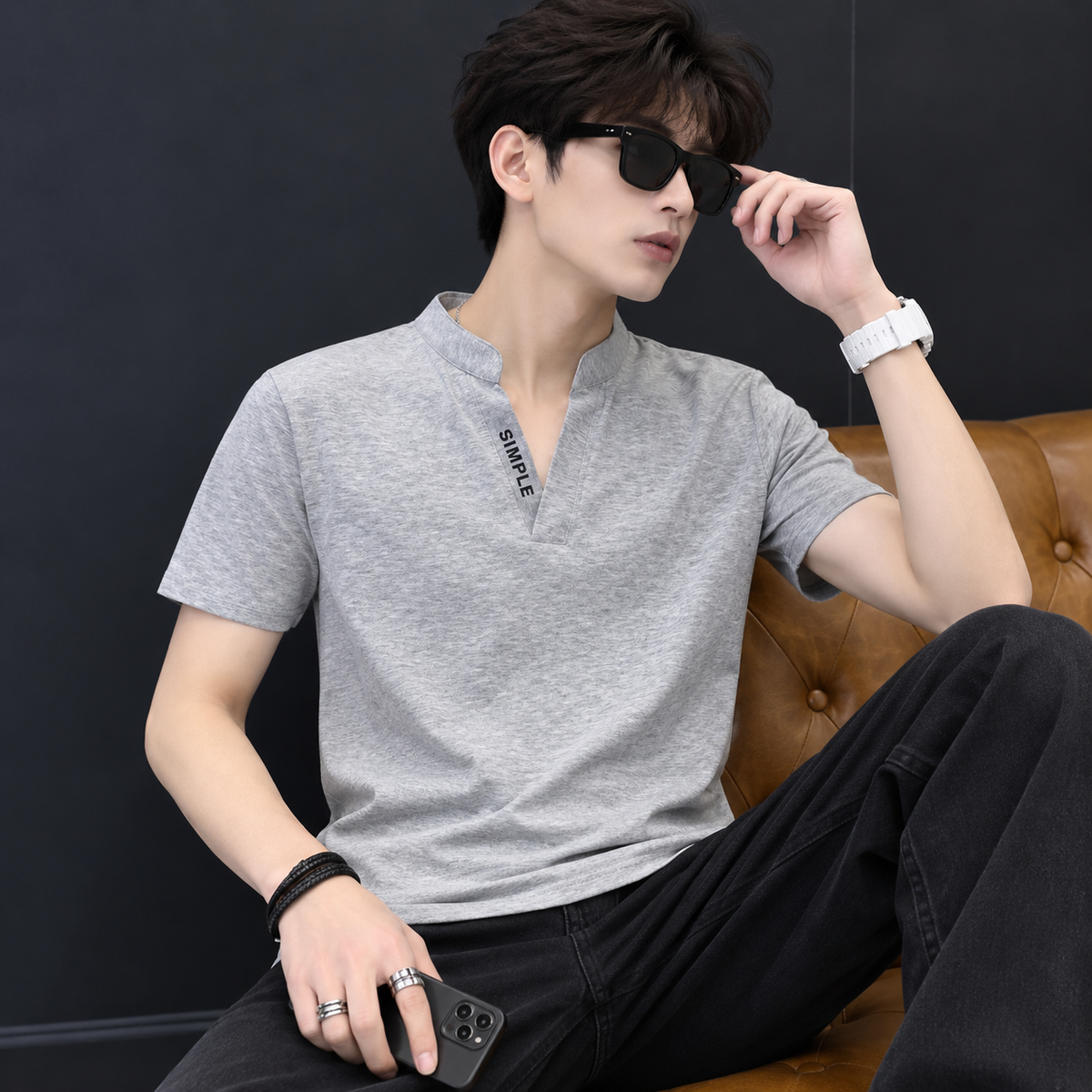 Men’s Korean Style Collared T-Shirt