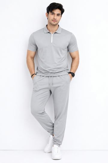 Men’s Slim Fit Polyester Tracksuit Set – 4 Colors