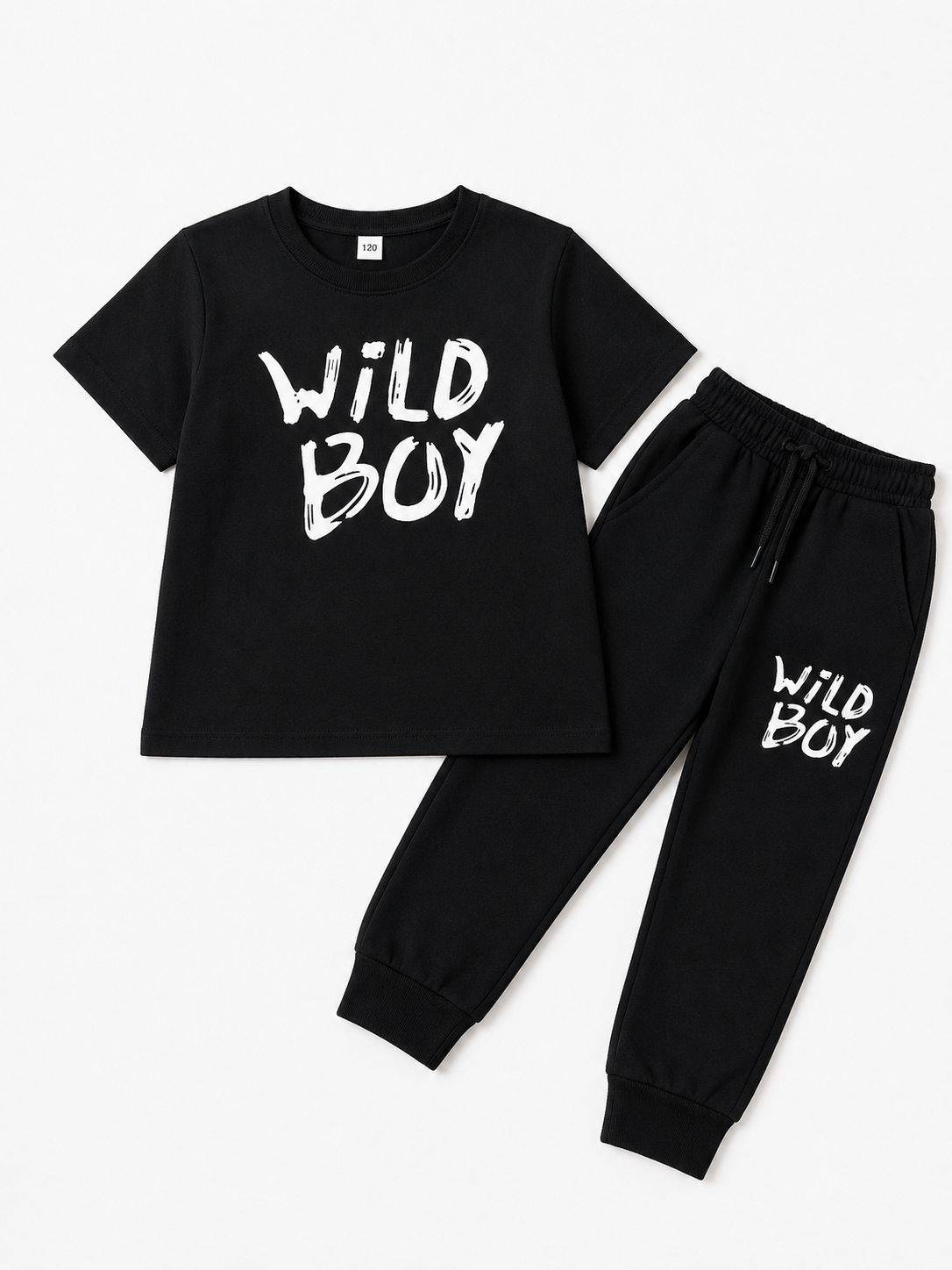 Kids WILD BOY 2-Piece Black Tracksuit – 11–12 Years