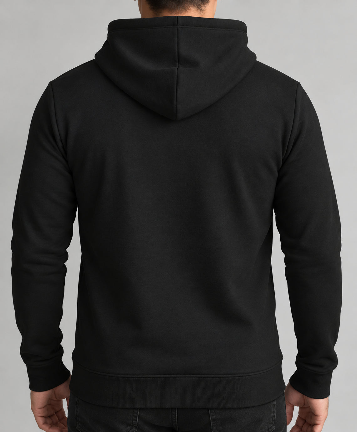 Men’s Black Slim Fit Polyester Hoodie – Winter Wear