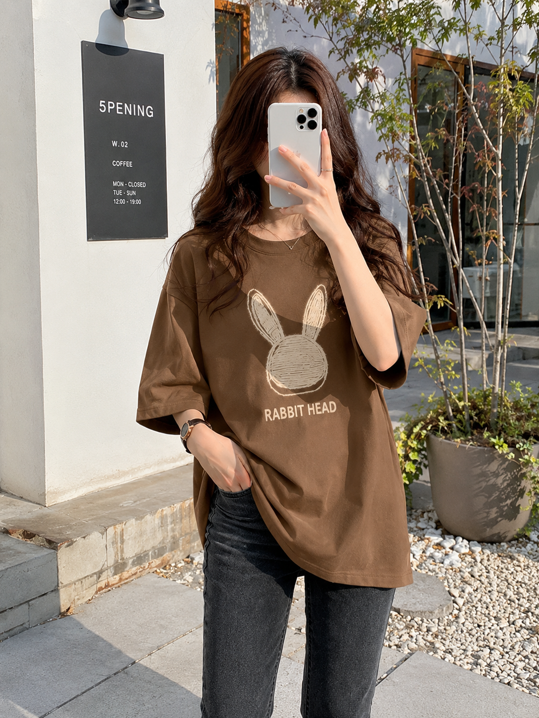 Women’s Rabbit Print Loose T-Shirt – Plus Size Summer Wear