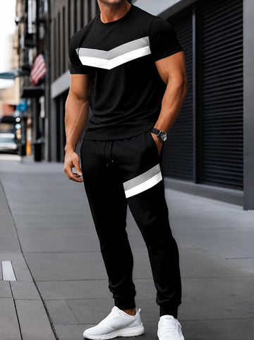 Men Black Micro Track Suit 2 Pcs Set S to XL