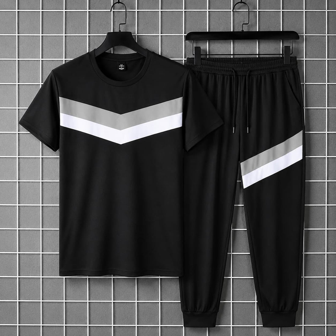 Men Black Micro Track Suit 2 Pcs Set S to XL