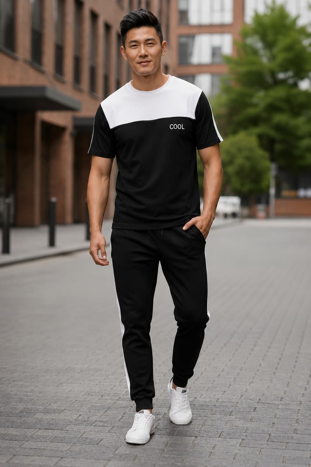 Men’s Dri-Fit Printed Track Suit – Slim Fit