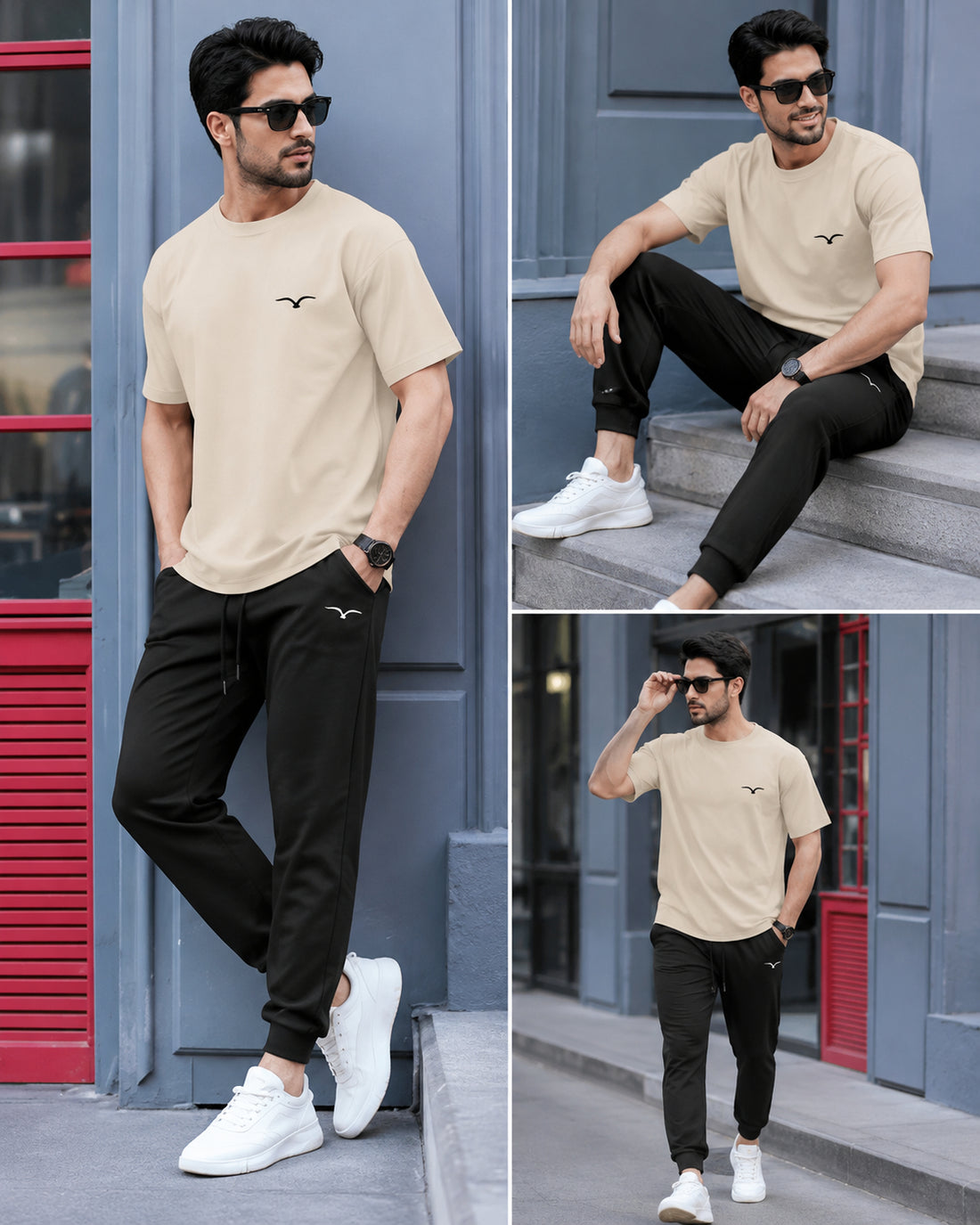 Men’s Mustard Black Printed Track Suit – 2 Piece