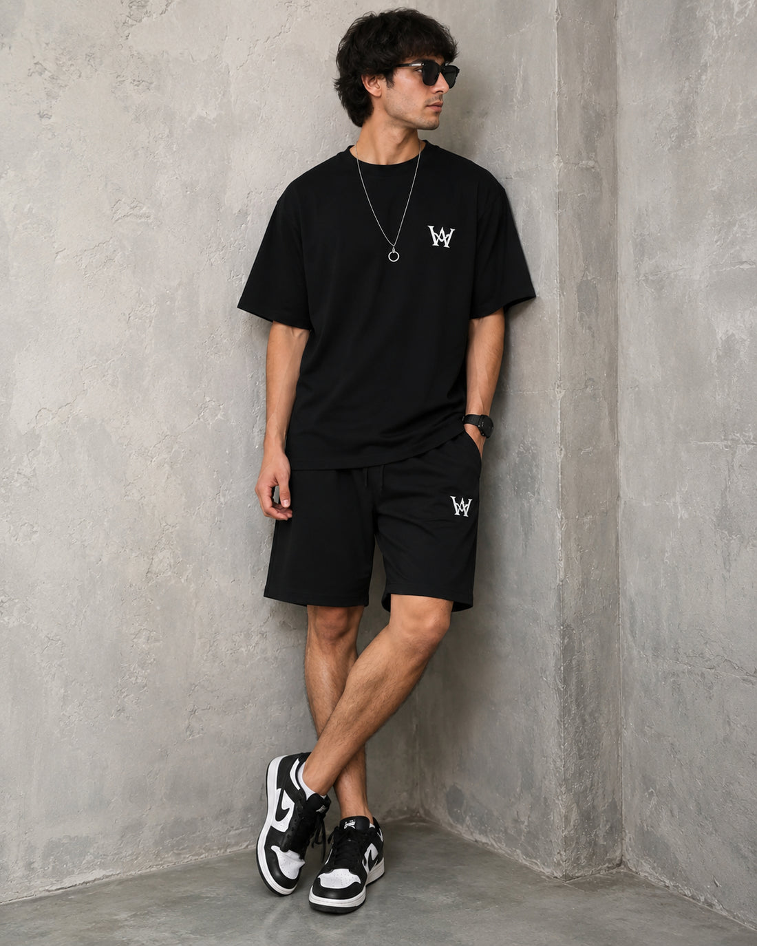 Men’s Printed Polyester T-Shirt & Shorts Set – 2 Piece