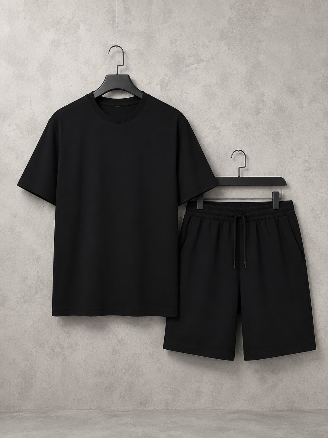 Men’s Printed Polyester T-Shirt & Shorts Set – 2 Piece