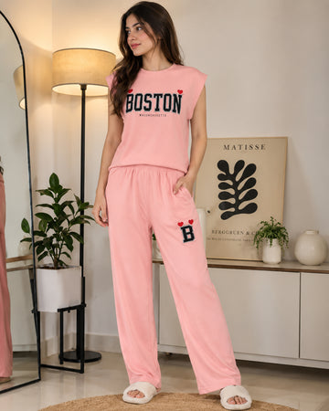 Women’s 2-Piece Printed Jersey Night Suit