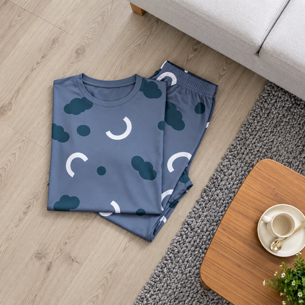 Women’s 2-Piece Printed Jersey Night Suit –