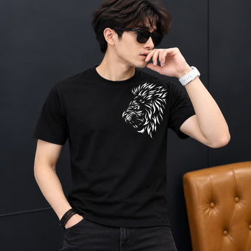 Men’s Lion Head Printed T-Shirt – M to XL