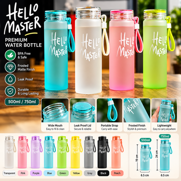 480ml Transparent Frosted Water Bottle – Portable & Reusable