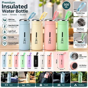 450ml BPA-Free Glass Water Bottle – Leak-Proof & Reusable