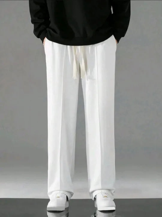 Men’s Baggy Pleated Trousers – Loose Fit