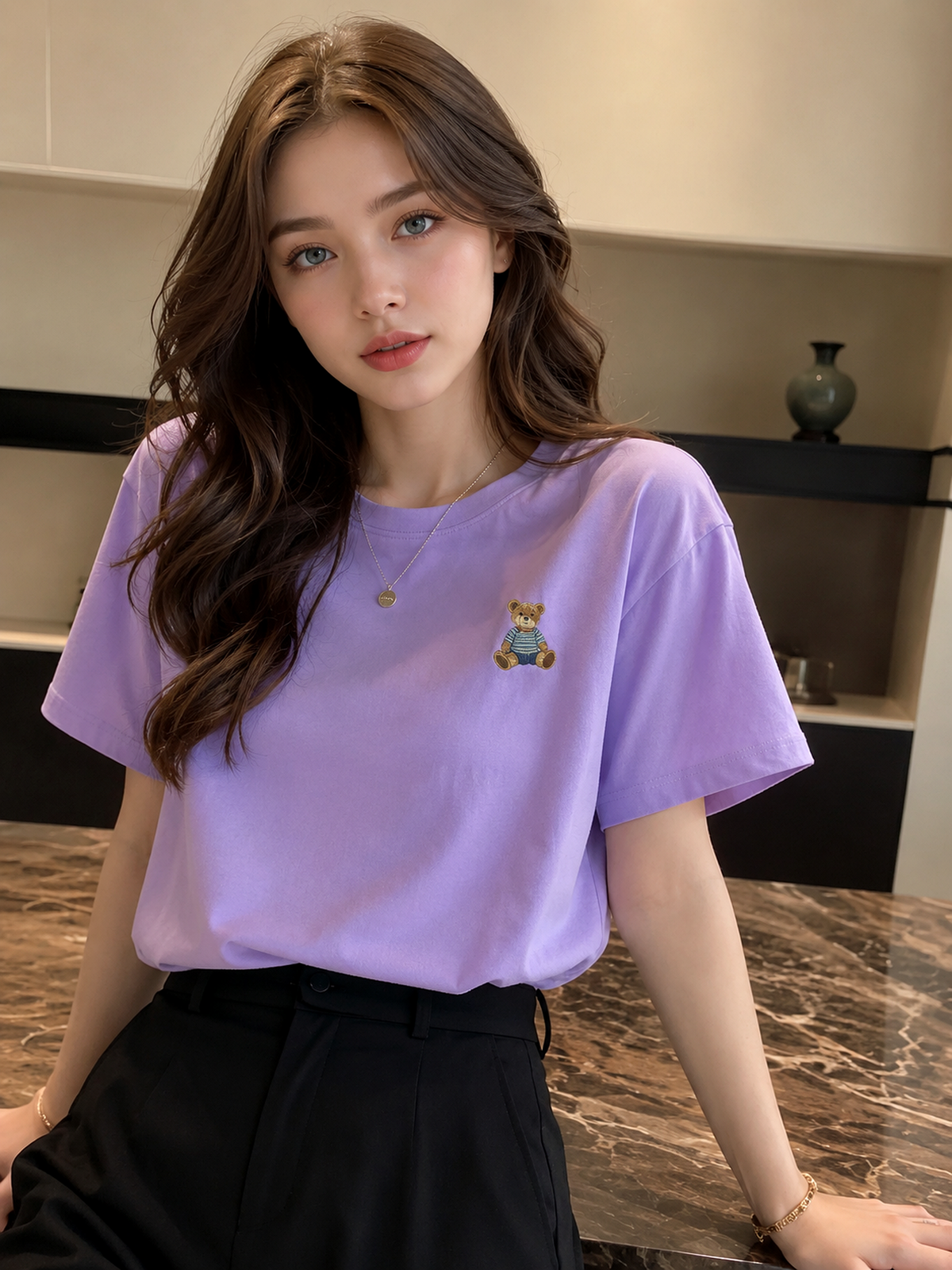 Women  Printed Loose Fit Korean T-Shirt