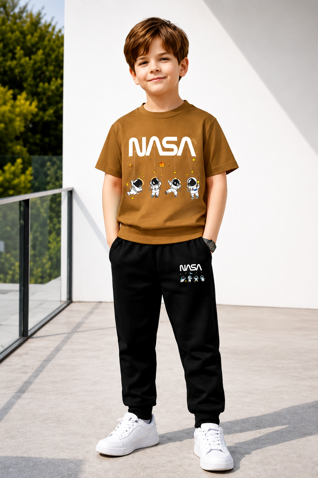 Kids NASA Printed 2-Piece Tracksuit –