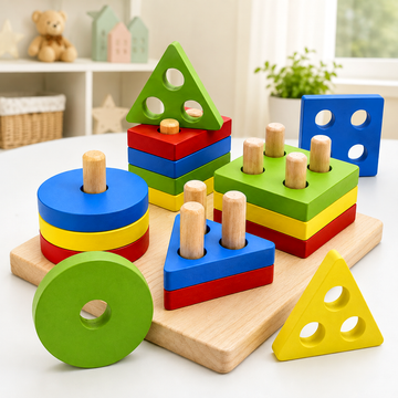 Wooden Shape Sorter Toy for Kids